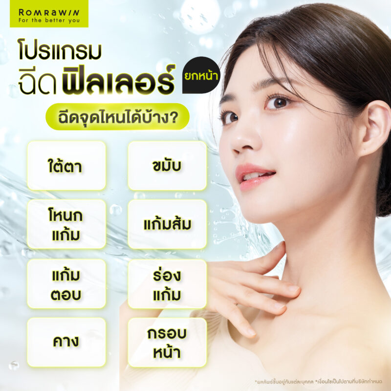 ฟิลเลอร์ยกหน้า ใช้ฉีดบริเวณไหนบ้าง?