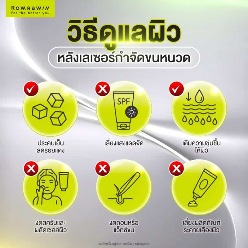 วิธีดูแลผิวหลังเลเซอร์กำจัดขนหนวด